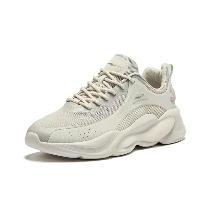 Erke Chongshun Durable Breathable Low-Top Casual Shoes Men's Pale Gray With Floating Stone Gray-2