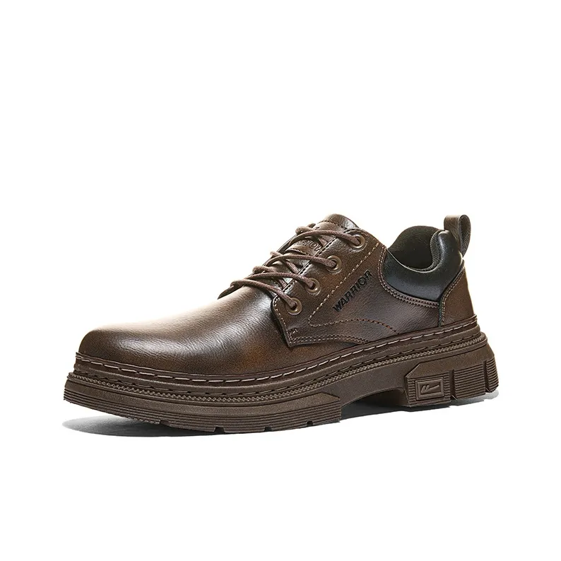 Warrior British Style Platform Fashion Derby Shoes Men's Casual Shoes Men's Brown-1