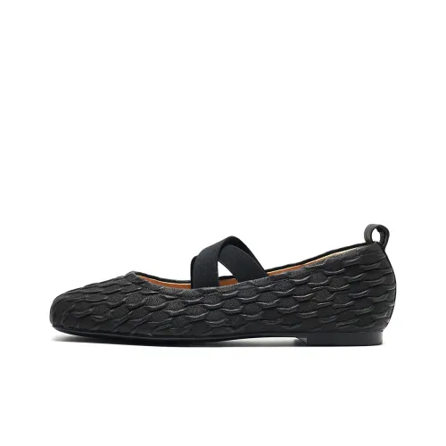 ST&SAT Ballet Shoes Low Vamp Unlined Shoes Flat Women's Black