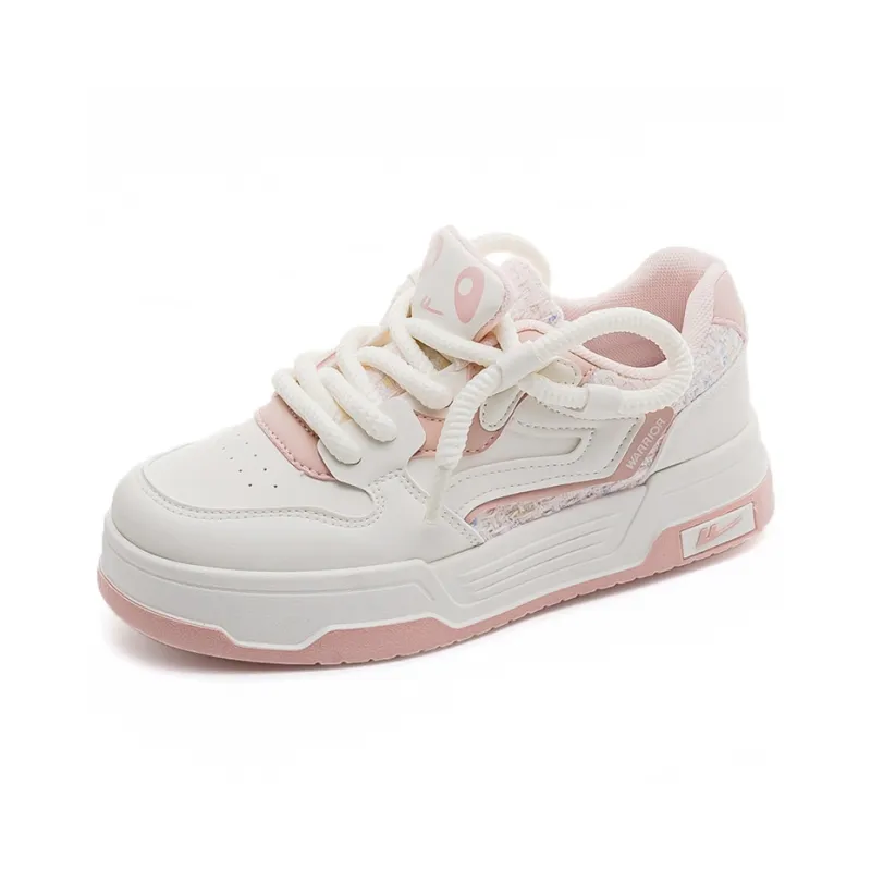 Warrior Warrior Non slip Lightweight Low Top Skateboard Shoes Women's Beige Pink-2