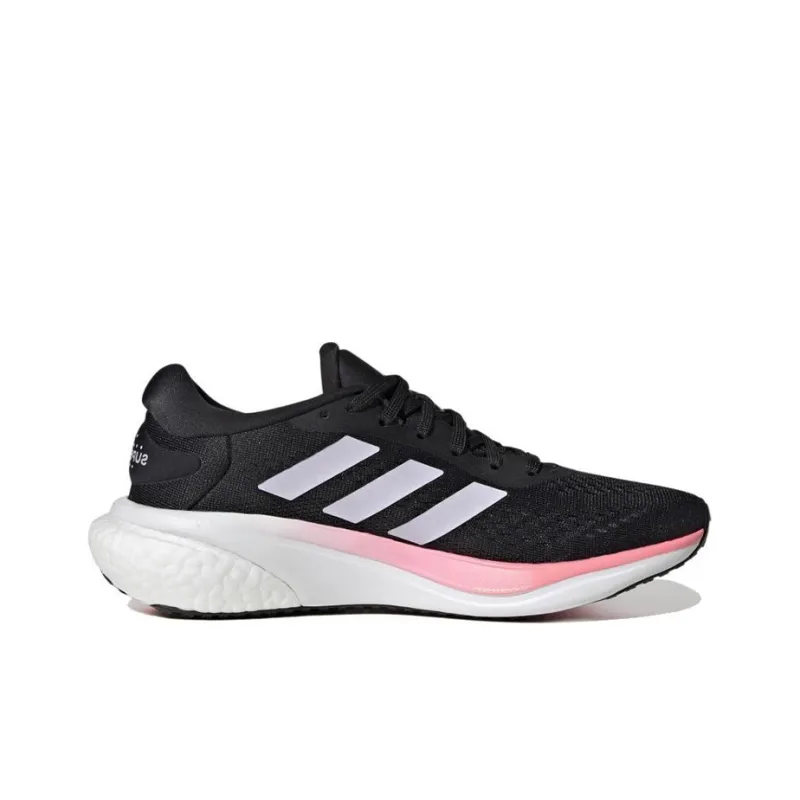 Adidas Supernova 2 Wear Resistant Low Top Running Shoes Women's Black White Pink-1