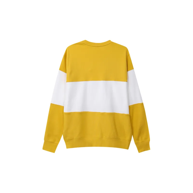 Nike Club Men's French Terry Colour-Blocked Crew Yellow-1