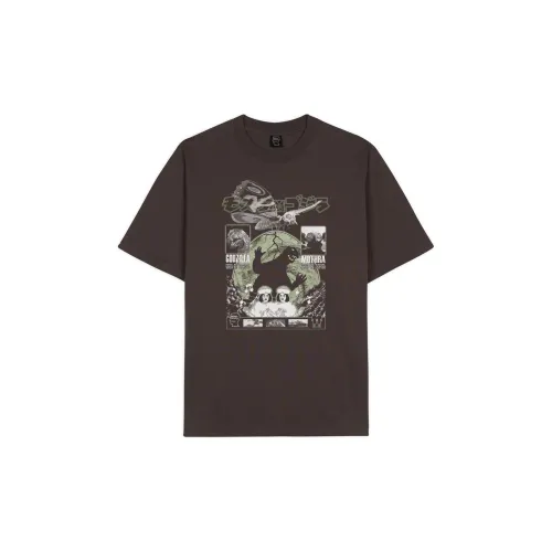 Brain Dead Godzilla Co-brand T-Shirts Unisex Brown