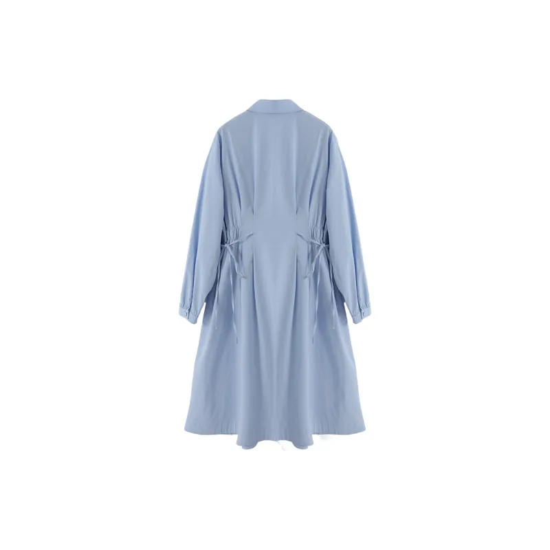 XIANGYING Long Sleeved Dress Women's Blue-1