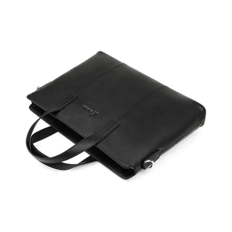 L'ALPINA Top Grain Cow Leather Laptop Bag Handbag Briefcase Large Size Men's Black-3