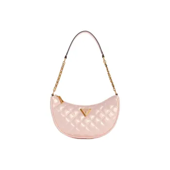 GUESS Litchi Grain Artificial Leather Handbag Shoulder Bag Women's Light Rose