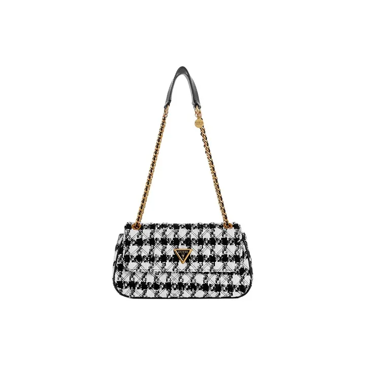 GUESS Tweed Shoulder Bag Crossbody Bag Women's Marble Block With White Accents-0