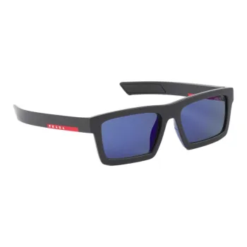 PRADA Acetate Nylon Rectangular Sunglasses Women's Black