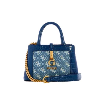 GUESS Artificial Leather Handbag Shoulder Bag Crossbody Bag Mini Women's Denim Blue