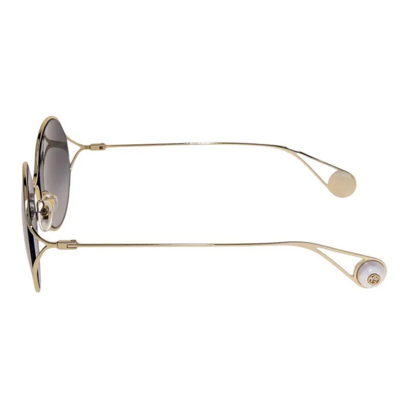 GUCCI Acetate Metal Round Sunglasses Women's Gold-2