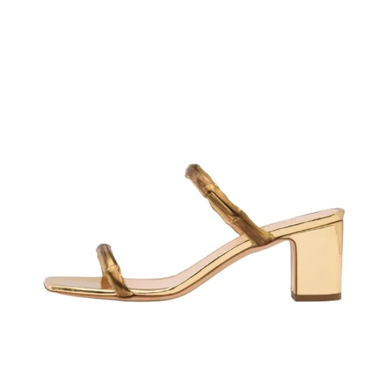 Rupert Sanderson Slide Slippers 6cm Women's Gold-0