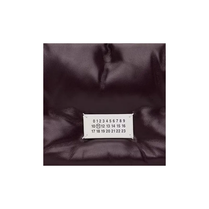 Maison Margiela Glam Slam Grain Nappa Leather Crossbody Bag, Shoulder Bag Women's Burgundy-3
