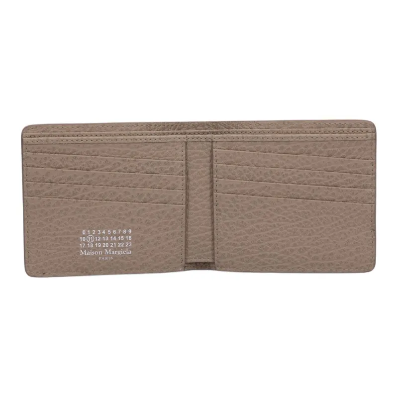 Maison Margiela Grain Cow Leather Card Clip Card Holder Wallets Men's Khaki Gray-3