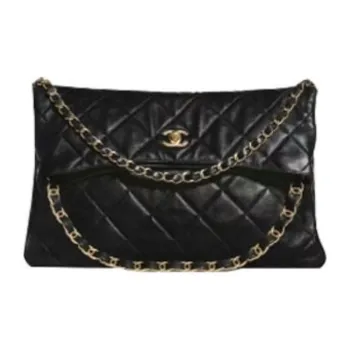 CHANEL Smooth Finish Lambskin Handbag, Shoulder Bag Women's Black