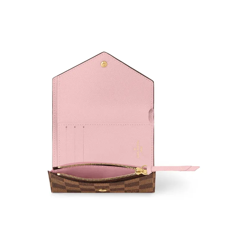 LOUIS VUITTON Wallet Victorine Damier Ebene Rose Ballerine-3