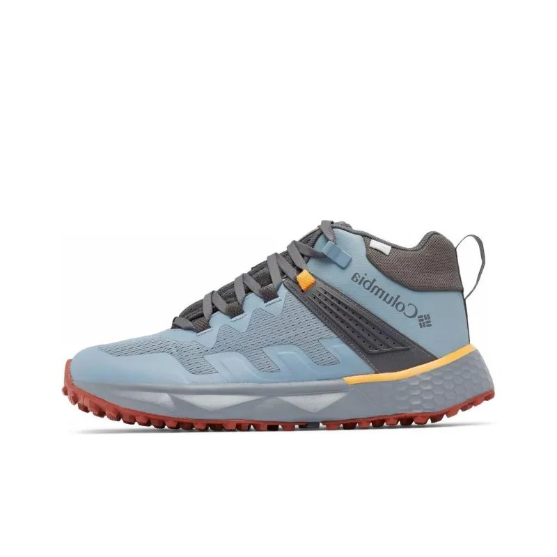 Columbia FACET 75 Cushioning, Wear Resistant Mid Top Mountaineering & Hiking Shoes Men's Blue Gray Yellow-0