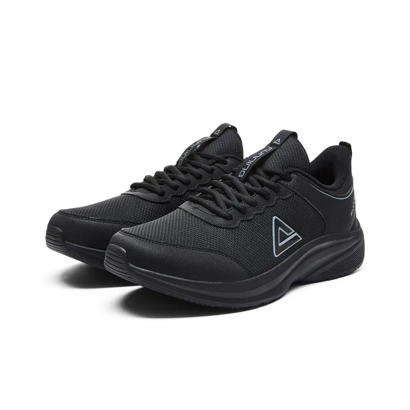 PEAK Volkswagen Running Shoes Cushioning Rebound Wear Resistant Slip Resistant Low Top Running Shoes Men's All Black-2