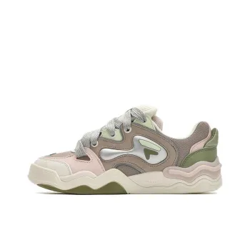 FILA FUSION KICKDX Impact Resistant Slip Resistant Low Top Skateboard Shoes Women's Khaki Pink