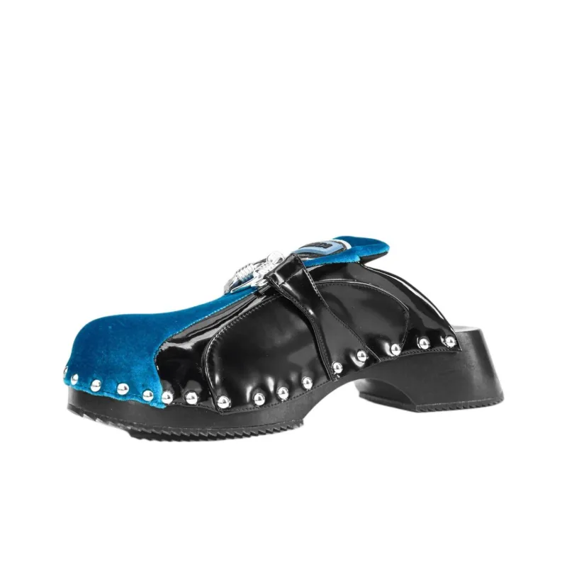 ANCUTA SARCA Wrap-toe Slippers 4.7cm Women's Blue Black-2