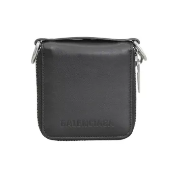 Balenciaga Bondage Smooth Cow Leather Wallet Men's Black