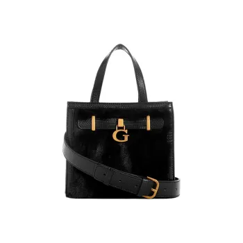 GUESS Faux Fur Tote Bag Shopping Bag Shoulder Bag Crossbody Bag Handbag Mini Women's Black