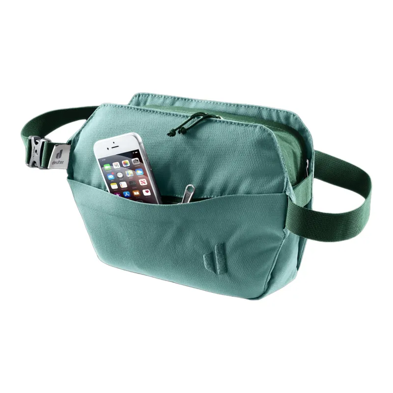DEUTER Recycled Polyester One Shoulder Crossbody Fanny Pack Regular Unisex Jadeite Color Blocked Sea Green-2