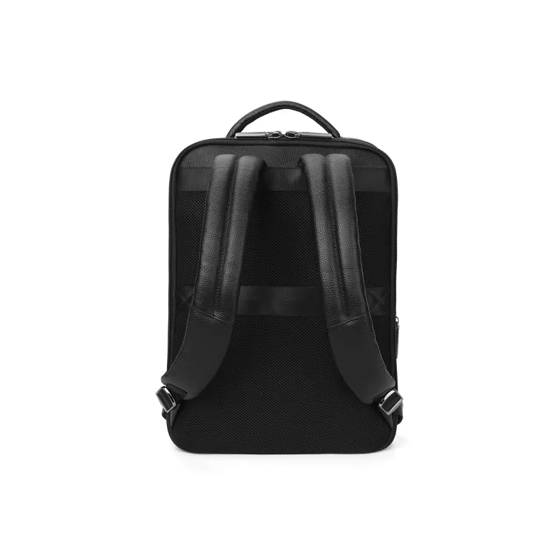 NAVIGARE Top Grain Cow Leather Backpack Laptop Bag Tubas Men's Black-1
