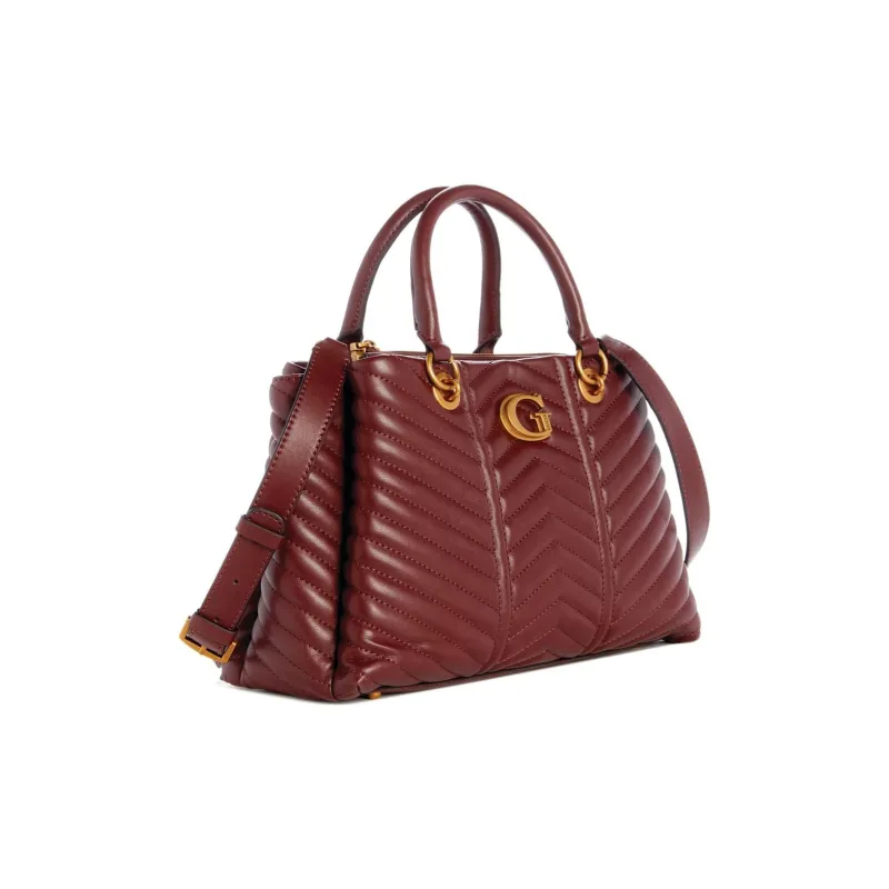 GUESS Litchi Grain Artificial Leather Handbag Shoulder Bag Crossbody Bag Women's Burgundy Red-1