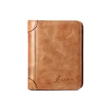L'ALPINA Cow Leather Wallet Regular Men's Coffee/Yellow Brown