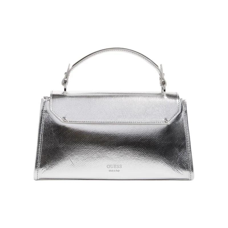 GUESS Genuine Leather Shoulder Bag Crossbody Bag Handbag Women's Silver-2