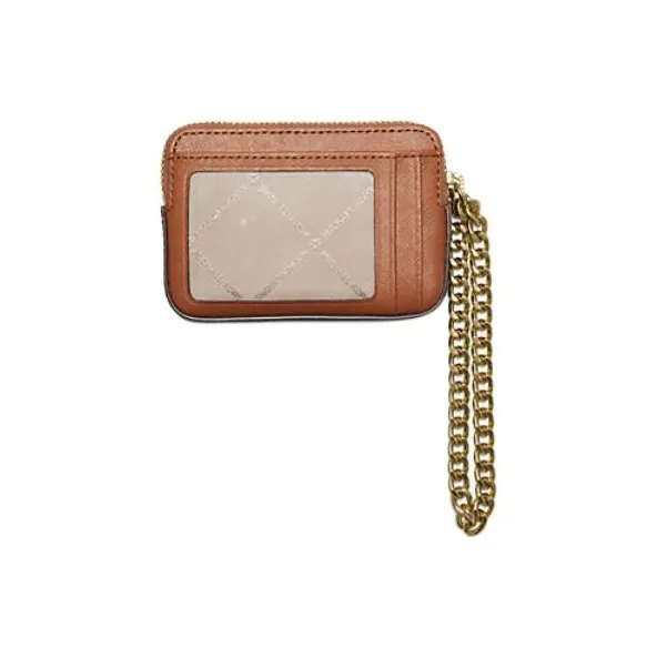 MICHAEL KORS Saffiano Leather Card Holder Medium Size Women's Brown-2