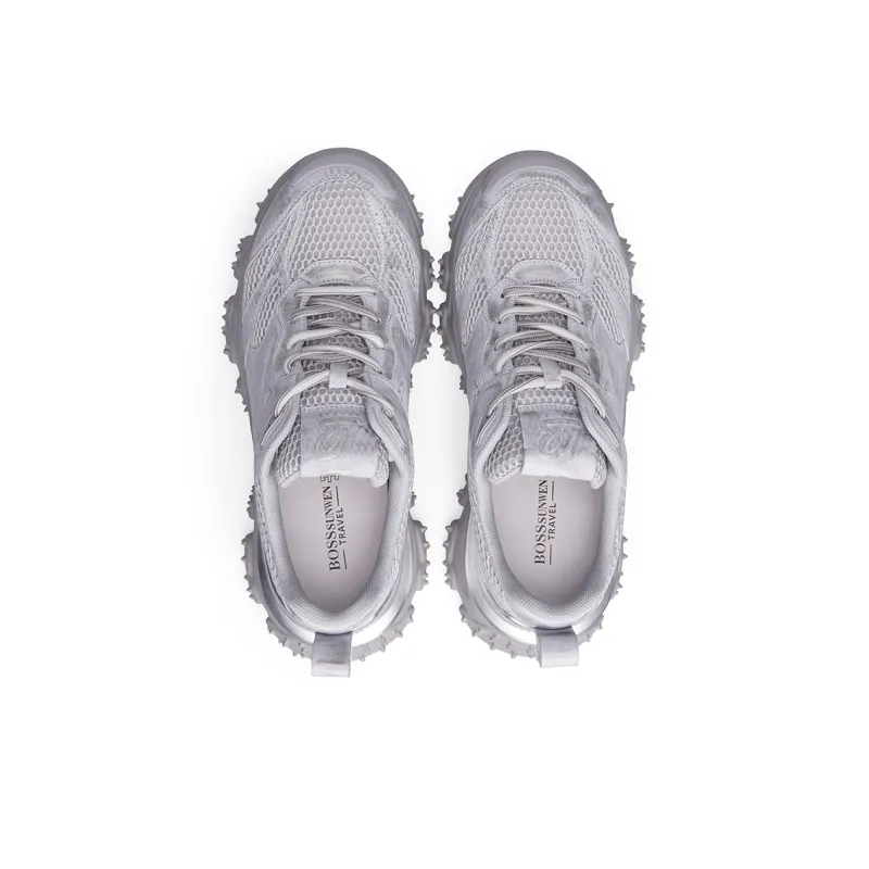 BOSSSUNWEN Low Top Chunky Sneakers Men's Gray-2