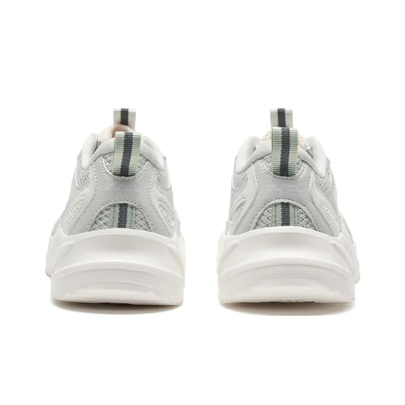 XTEP Slip-Resistant Low-Top Casual Shoes Women's Moonstone Gray/Sail White/Conjugated Green-5