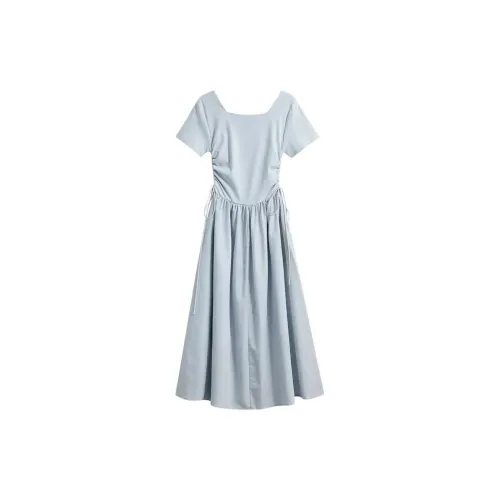 Y6Y Short-Sleeved Dresses Women's Gray Blue