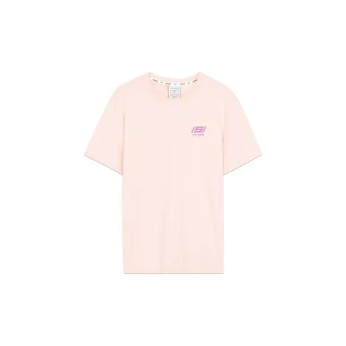 Skechers Colorful T-Shirts Unisex Gray Pink