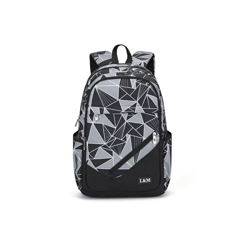 L&M Oxford Backpack Laptop Bags Regular Unisex Black-16
