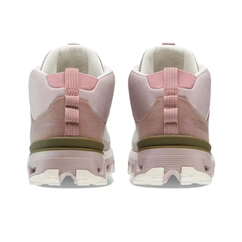 On Cloudtra Cushioning Mid Top Hiking Shoes Women's Beige Pink-4