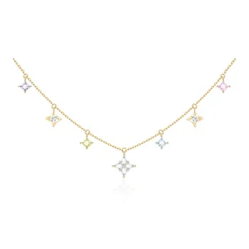 FANCI S925 Silver Set With Gemstones Necklaces Women's