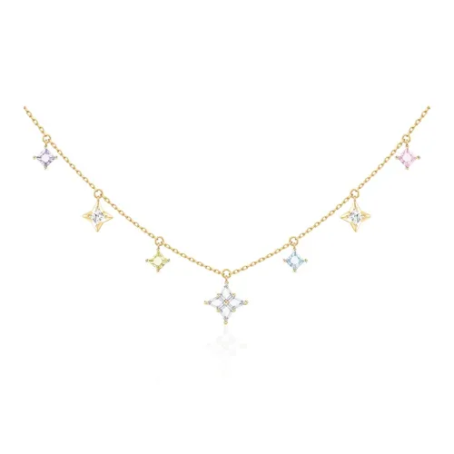 FANCI S925 Silver Set With Gemstones Necklaces Women's