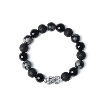 SEVEN COOK Obsidian Bracelets Men's