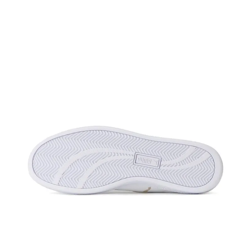 PUMA Smash Cat Lightweight And Breathable Low Top Skateboard Shoes Men's White Gold-5