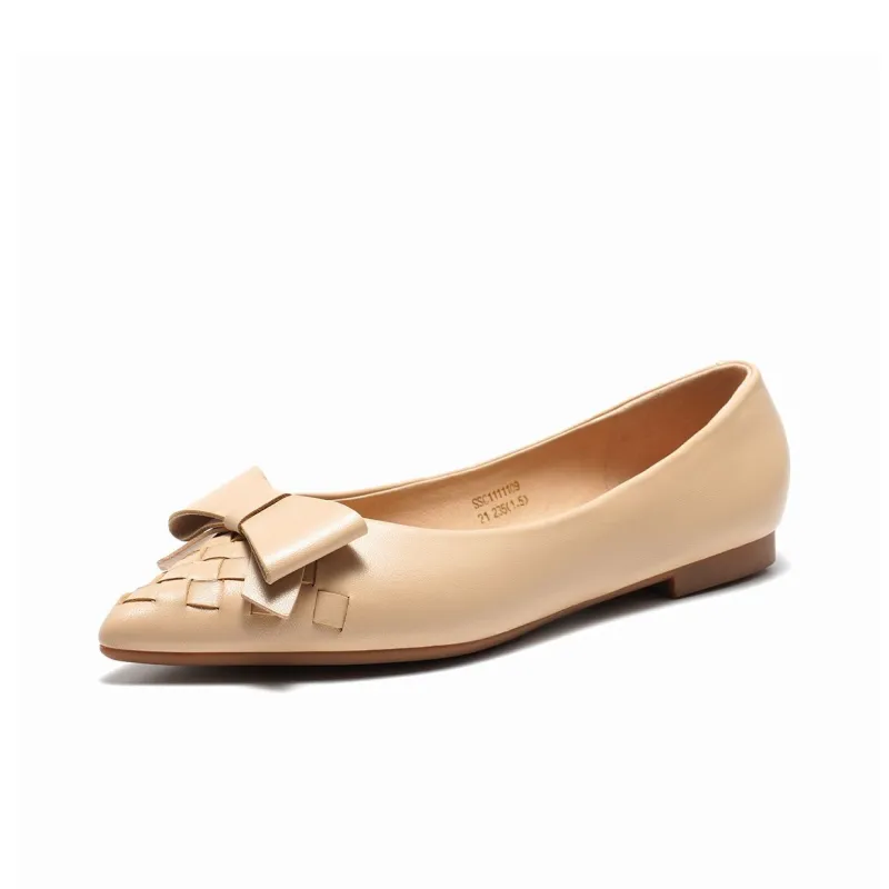 ST&SAT Light Mouth Single Shoe Flat Women's Black 2024 Spring Summer New Arrival-9