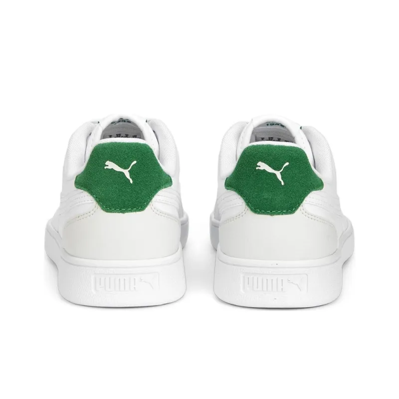 PUMA Shuffle Cushioning Wear Resistant Low Top Skateboard Shoes Unisex White Green-4