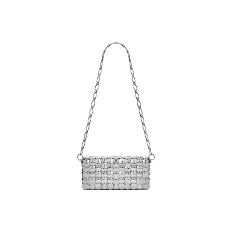 Paco Rabanne Aluminum One Shoulder Handbag Women's Silver-2