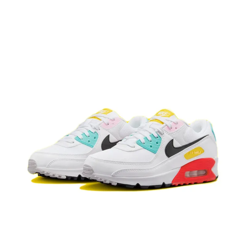 Nike Air Max 90 White Black Pink Foam Bright Crimson Women's-2