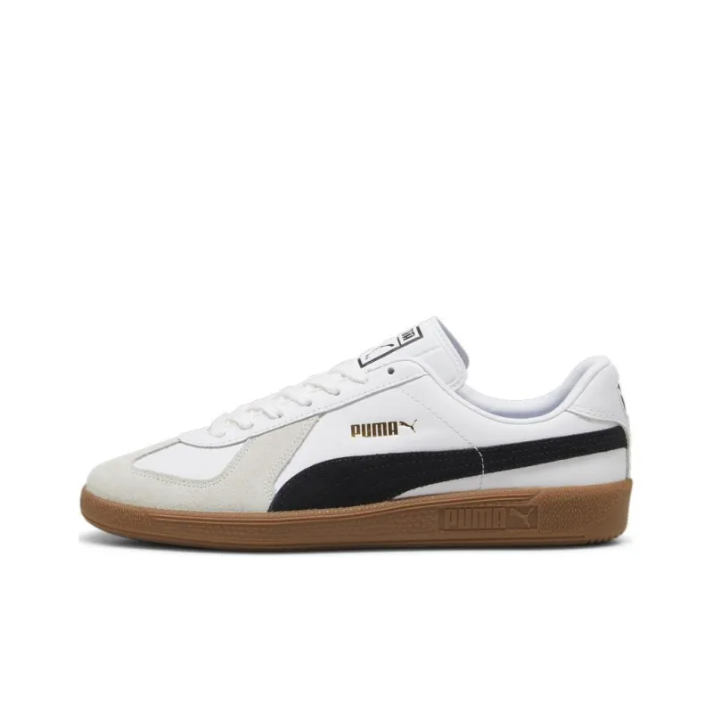 PUMA Army Trainer Slip Resistant Low Top Skateboard Shoes Unisex White Gray Black-0