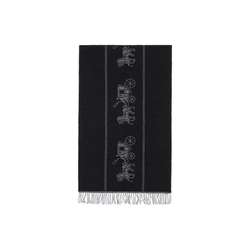 COACH Knit Scarves Women's Black-0
