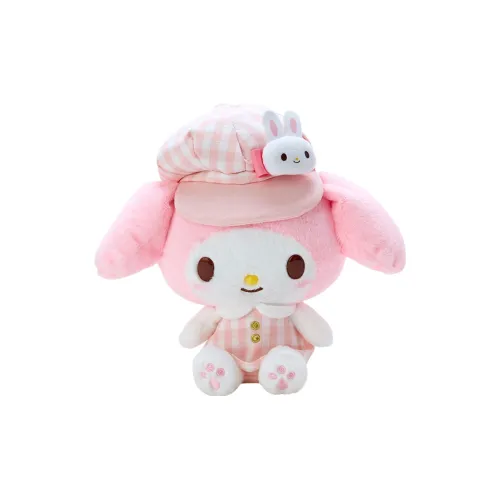 Sanrio My Melody S Size Multicolor Checkered Newsboy Cap Dolls Plush Doll 22cm Height