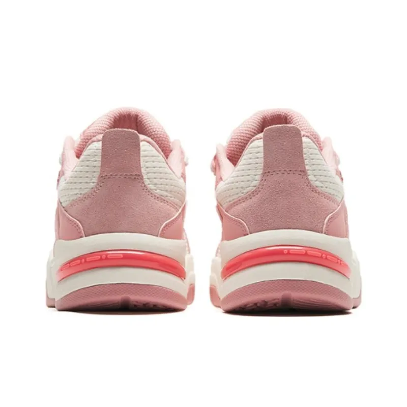 Anta Life Collection Durable Breathable Low Top Skateboard Shoes Women's Pink Beige-3