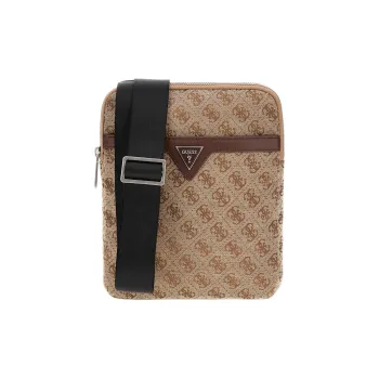 GUESS Canvas Shoulder Bag Crossbody Bag Regular Men's Brown